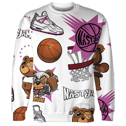 GS Hyper Violet 4s Sweatshirt Match BER Icon Wallpapers 3D All-Over Print - NastyJamz