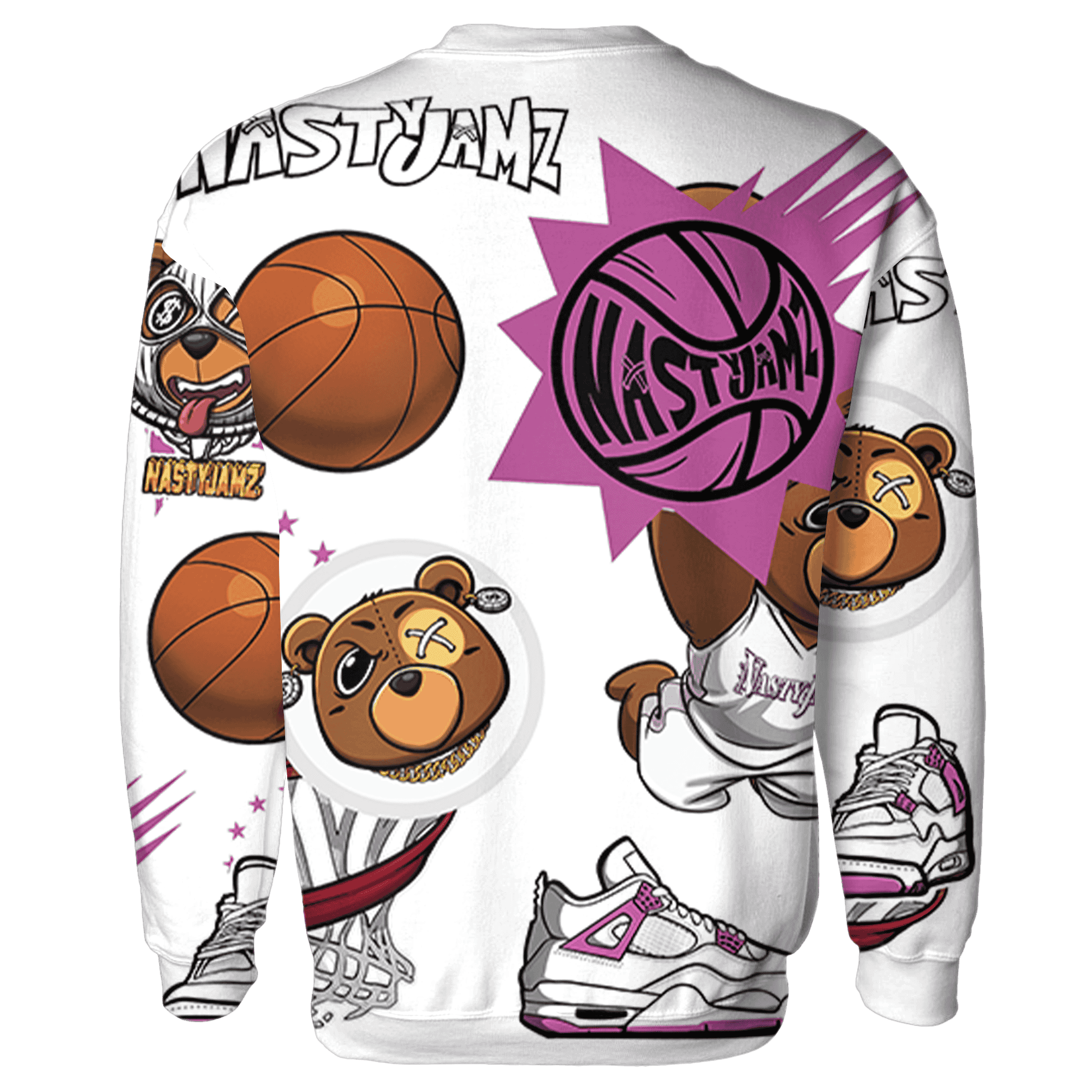 GS Hyper Violet 4s Sweatshirt Match BER Icon Wallpapers 3D All-Over Print - NastyJamz