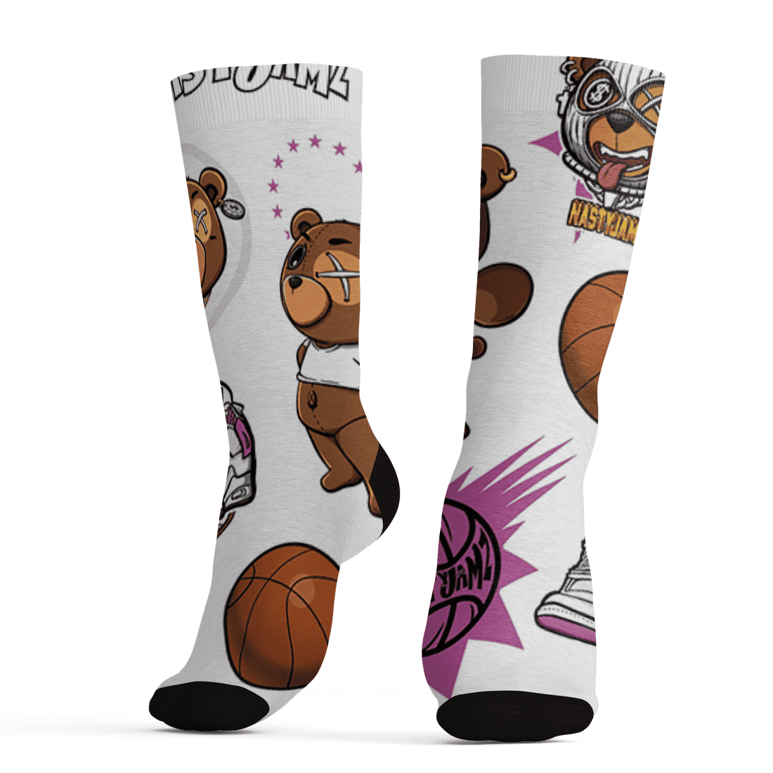GS Hyper Violet 4s Socks Match BER Icon Wallpapers 3D All-Over Print - NastyJamz