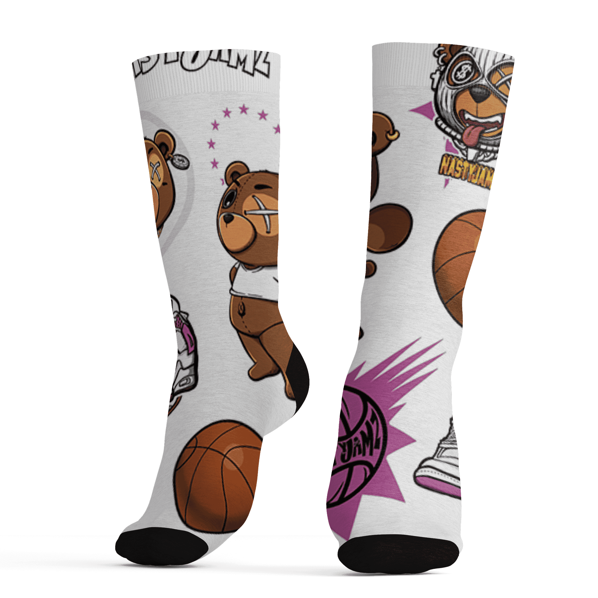 GS Hyper Violet 4s Socks Match BER Icon Wallpapers 3D All-Over Print - NastyJamz