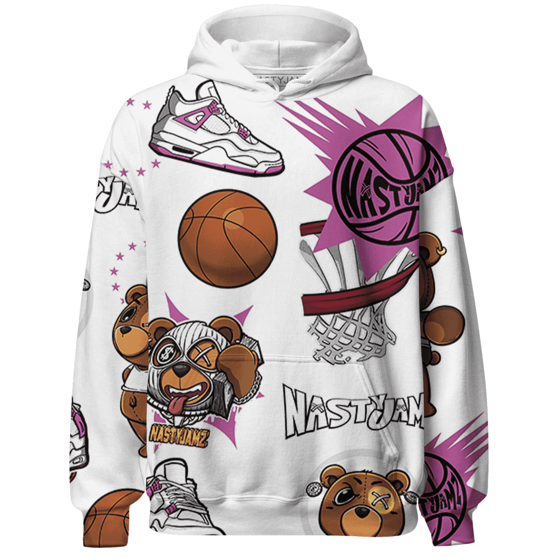 GS Hyper Violet 4s Hoodie Match BER Icon Wallpapers 3D All-Over Print - NastyJamz