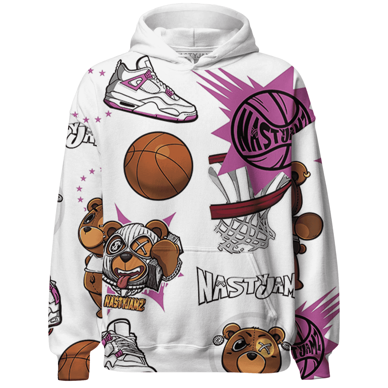 GS Hyper Violet 4s Hoodie Match BER Icon Wallpapers 3D All-Over Print - NastyJamz