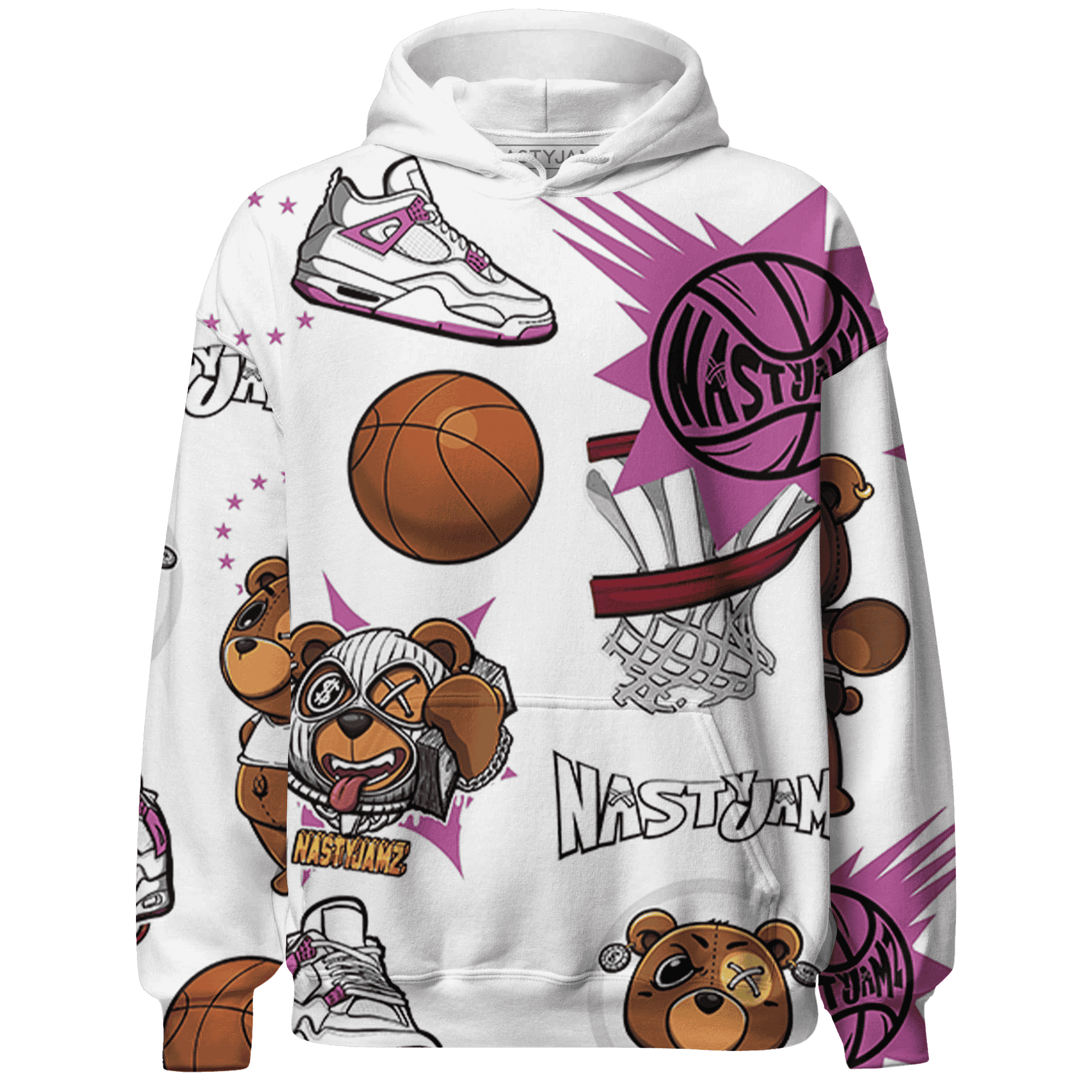 GS Hyper Violet 4s Hoodie Match BER Icon Wallpapers 3D All-Over Print - NastyJamz
