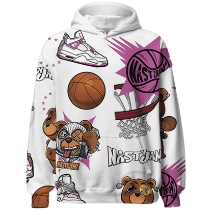 GS Hyper Violet 4s Hoodie Match BER Icon Wallpapers 3D All-Over Print - NastyJamz