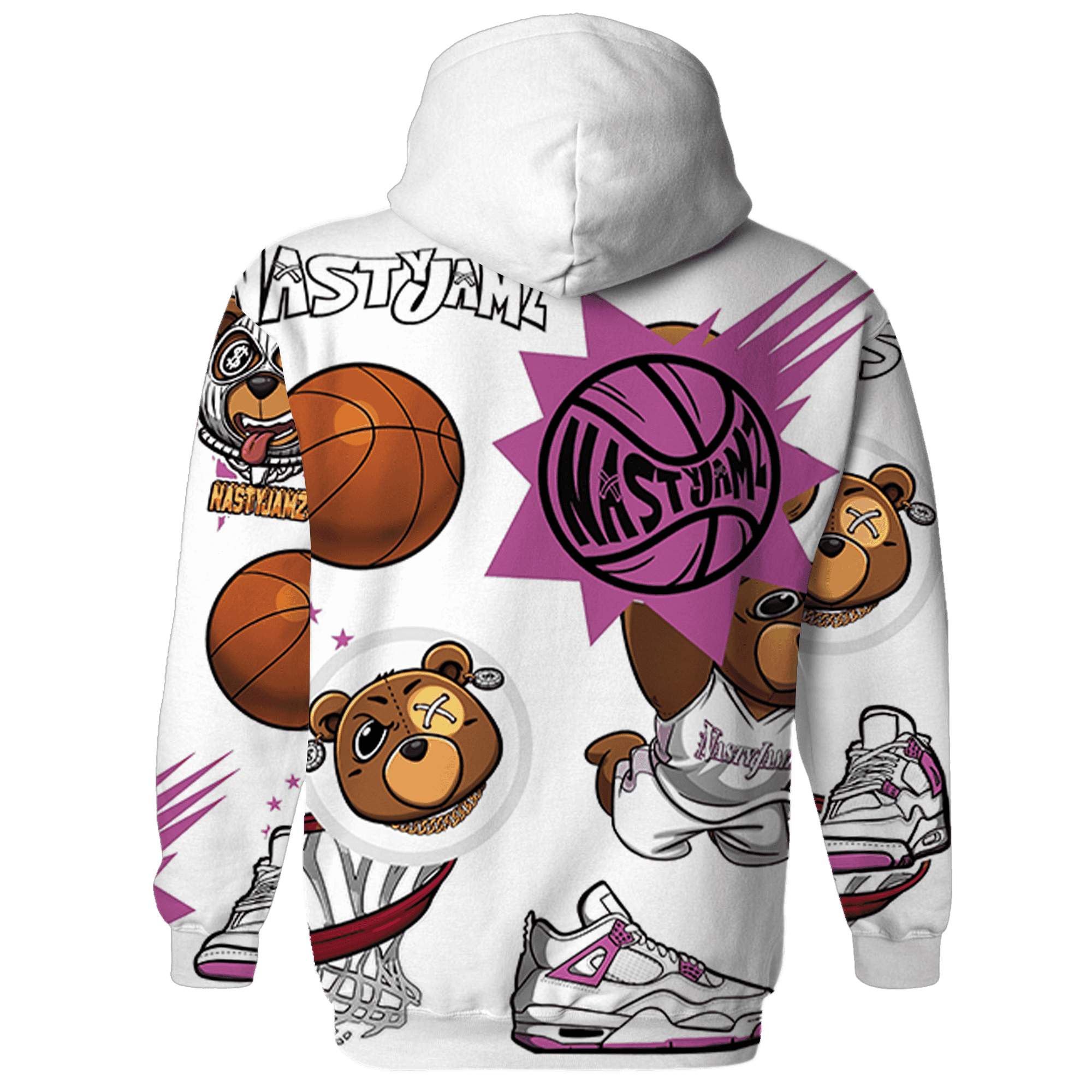 GS Hyper Violet 4s Hoodie Match BER Icon Wallpapers 3D All-Over Print - NastyJamz
