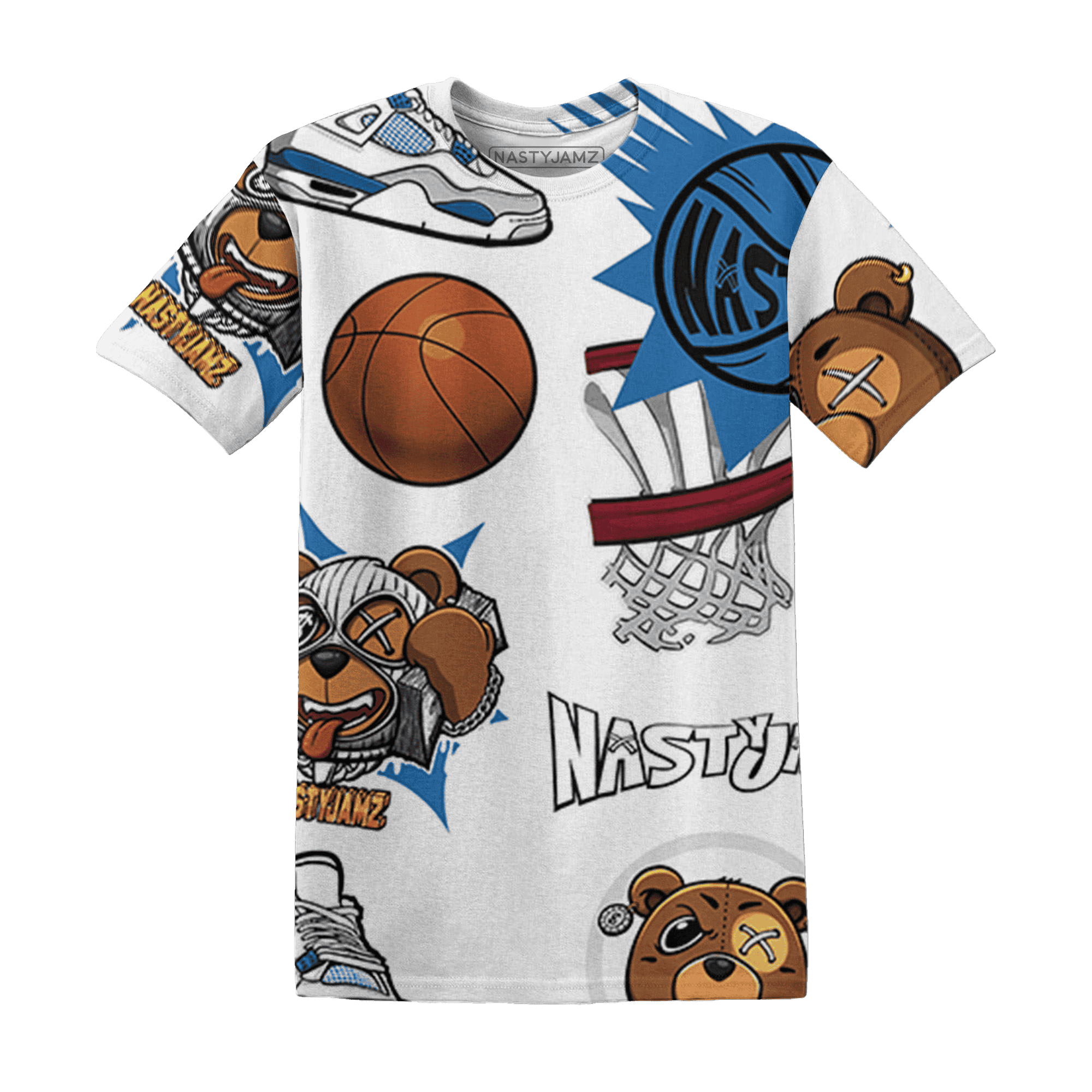 Industrial Blue 4s T Shirt Match BER Icon Wallpapers 3D All-Over Print - NastyJamz