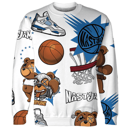 Industrial Blue 4s Sweatshirt Match BER Icon Wallpapers 3D All-Over Print - NastyJamz