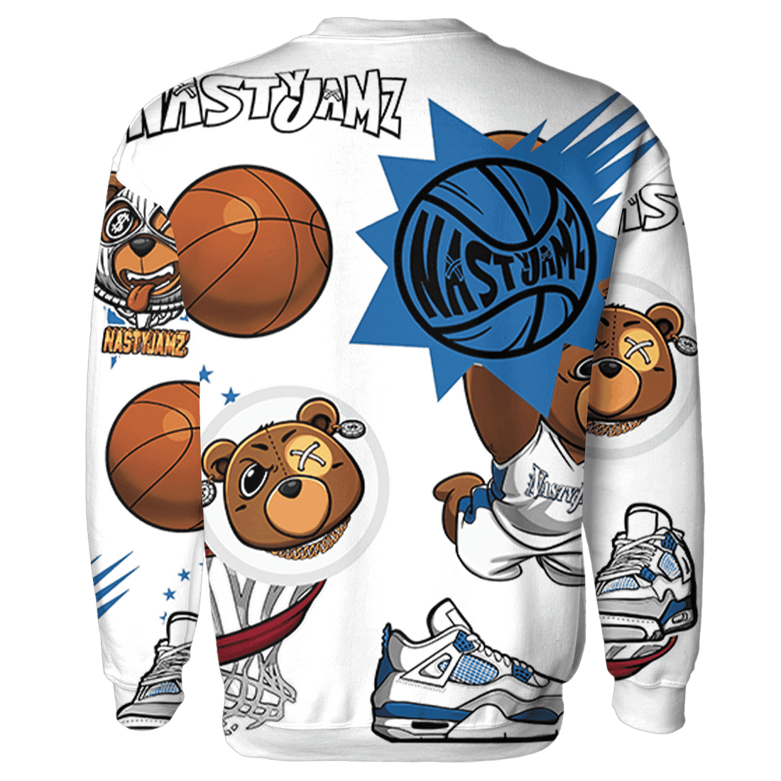 Industrial Blue 4s Sweatshirt Match BER Icon Wallpapers 3D All-Over Print - NastyJamz