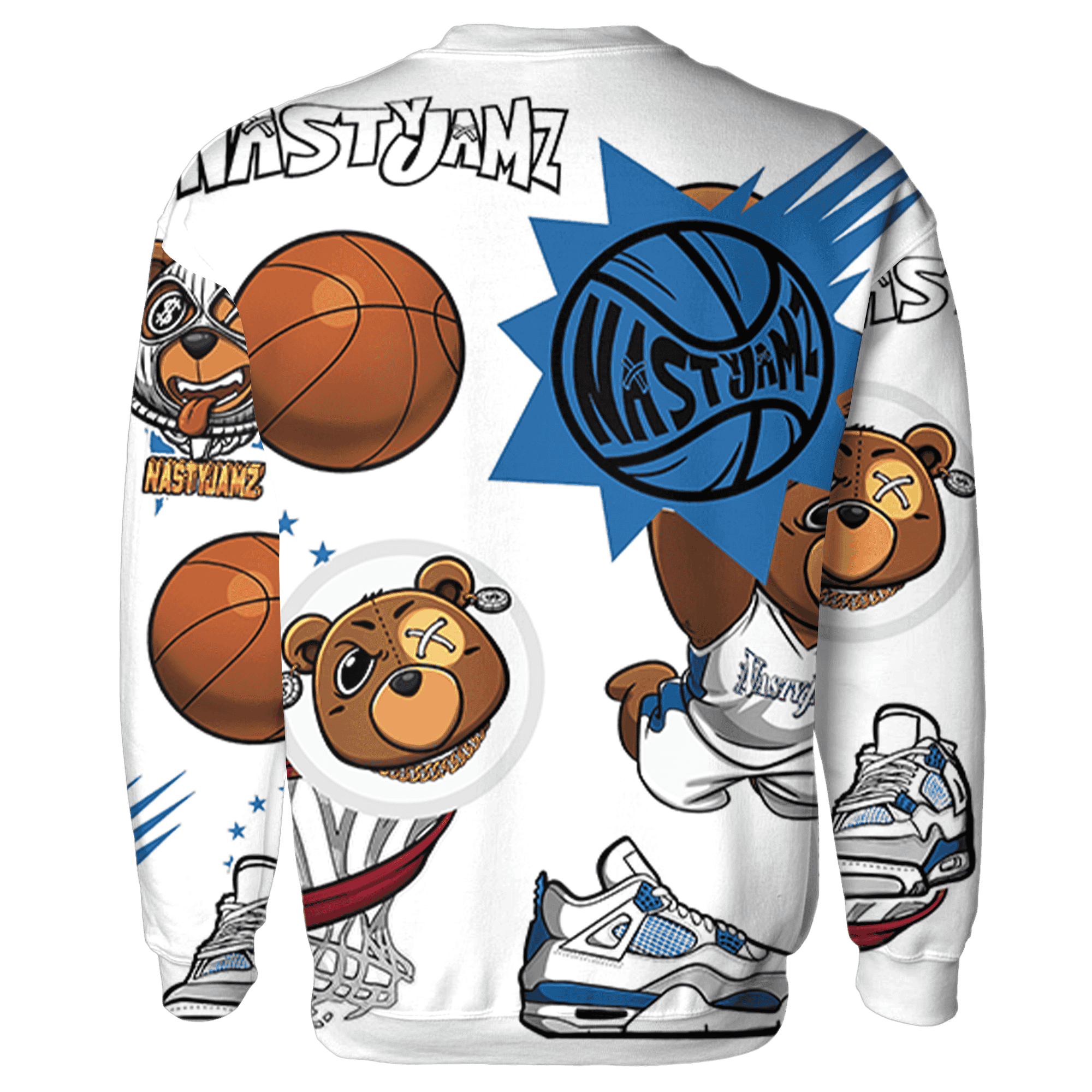 Industrial Blue 4s Sweatshirt Match BER Icon Wallpapers 3D All-Over Print - NastyJamz