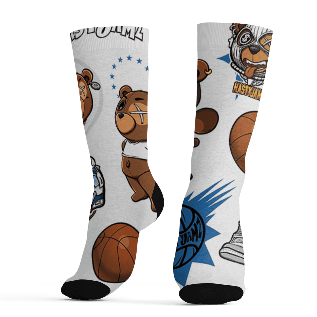 Industrial Blue 4s Socks Match BER Icon Wallpapers 3D All-Over Print - NastyJamz
