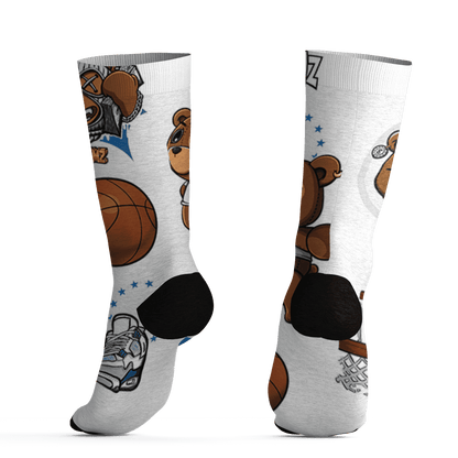 Industrial Blue 4s Socks Match BER Icon Wallpapers 3D All-Over Print - NastyJamz