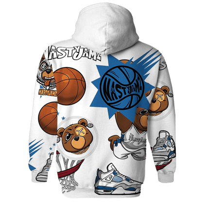 Industrial Blue 4s Hoodie Match BER Icon Wallpapers 3D All-Over Print - NastyJamz