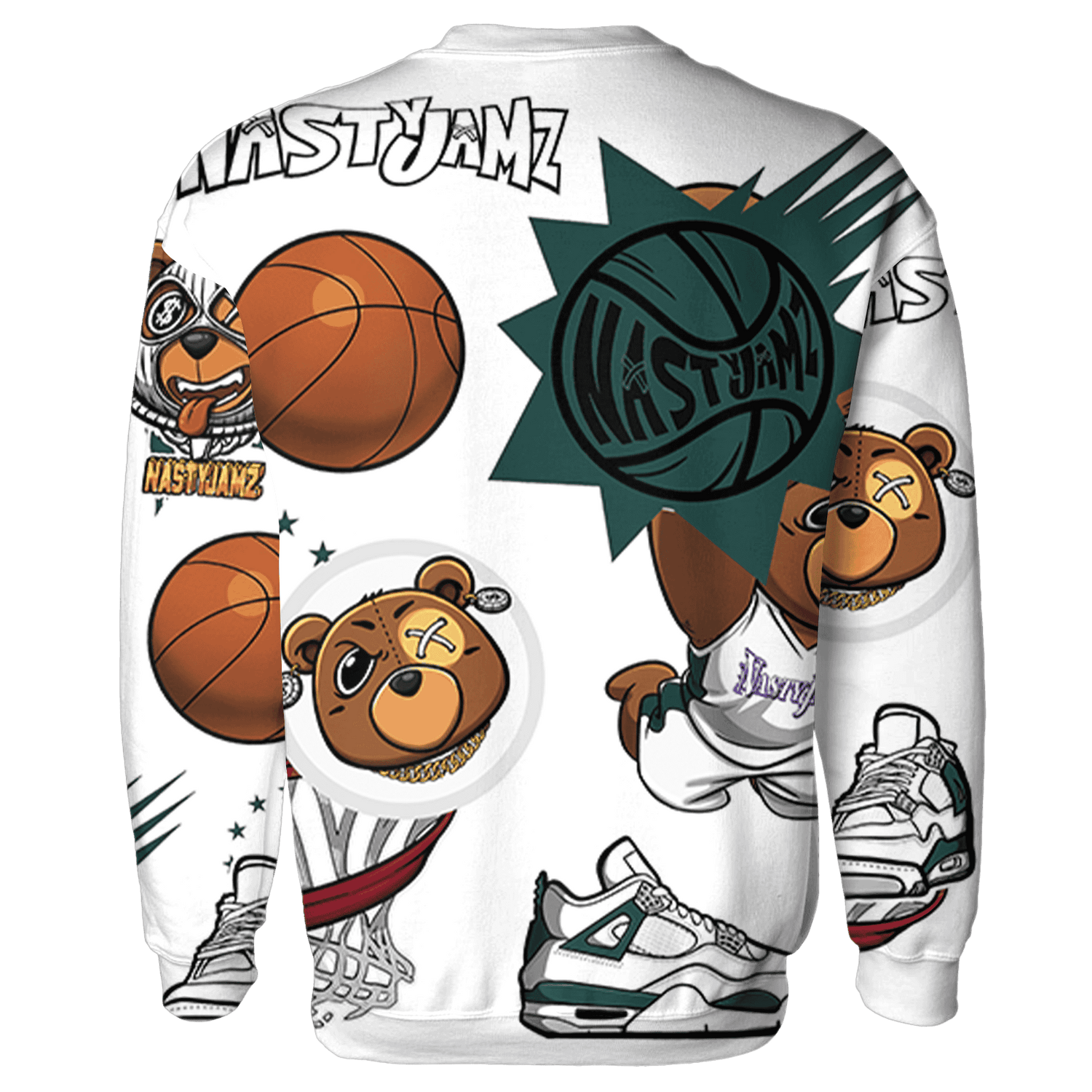 Oxidized Green 4s Sweatshirt Match BER Icon Wallpapers 3D All-Over Print - NastyJamz