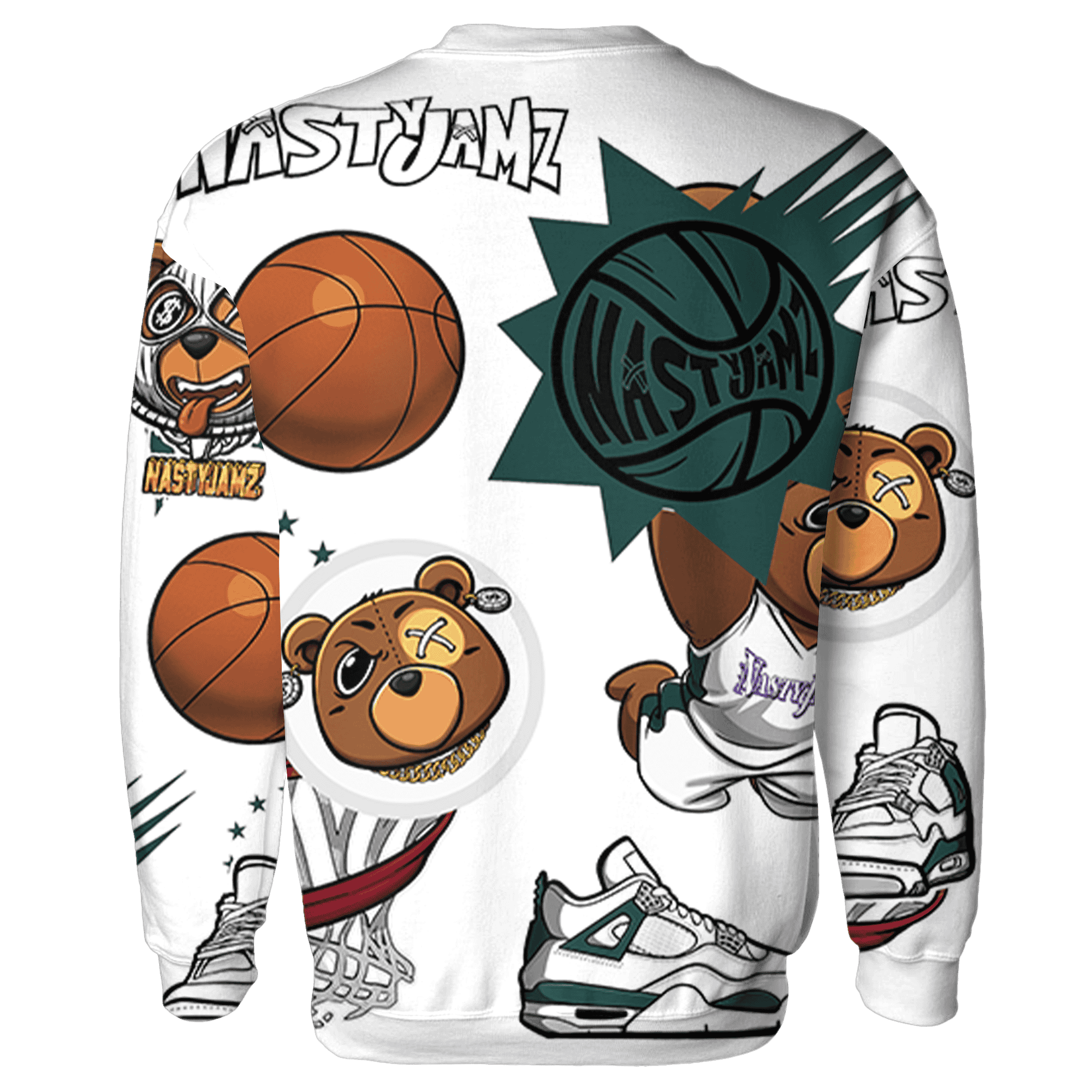 Oxidized Green 4s Sweatshirt Match BER Icon Wallpapers 3D All-Over Print - NastyJamz