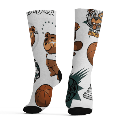 Oxidized Green 4s Socks Match BER Icon Wallpapers 3D All-Over Print - NastyJamz