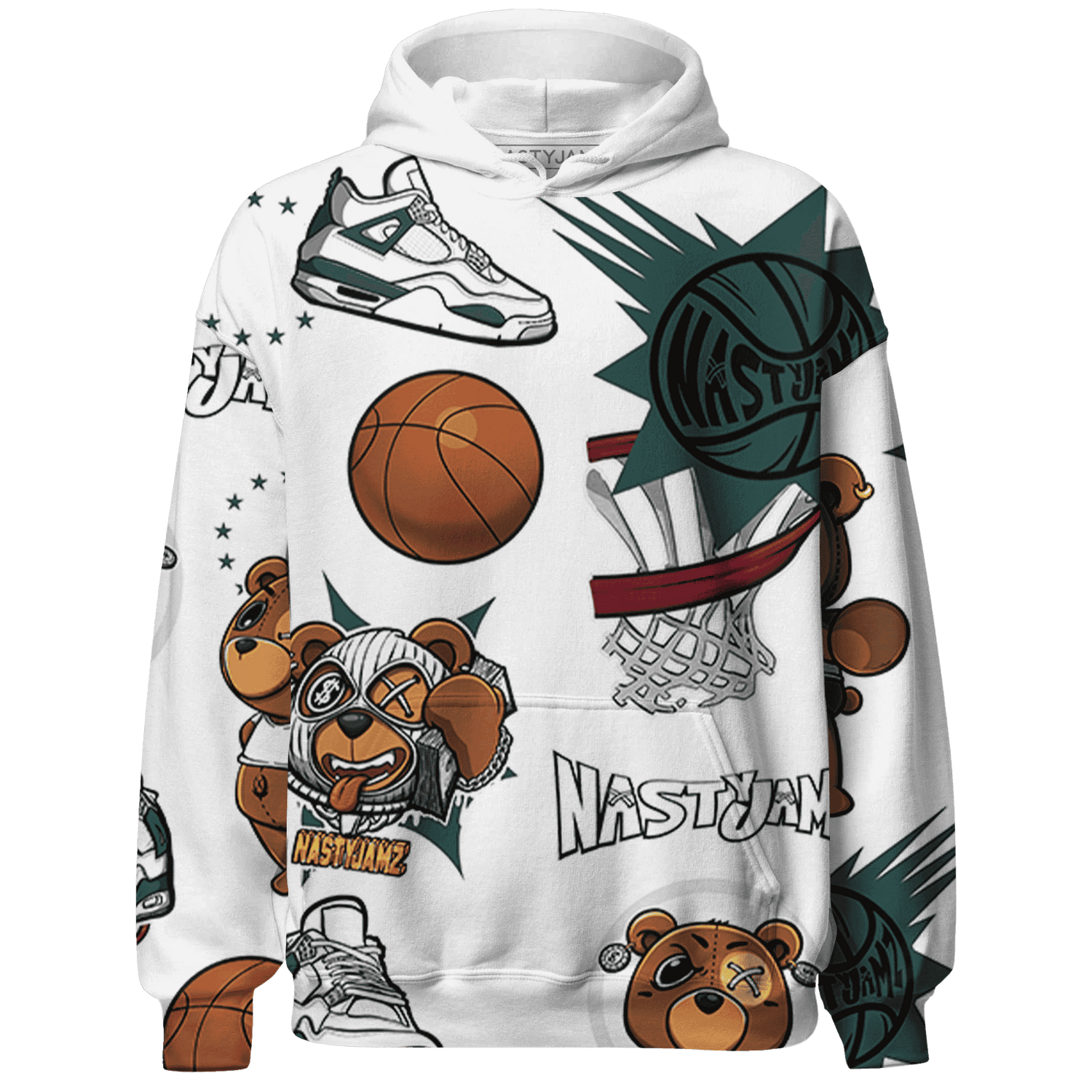 Oxidized Green 4s Hoodie Match BER Icon Wallpapers 3D All-Over Print - NastyJamz