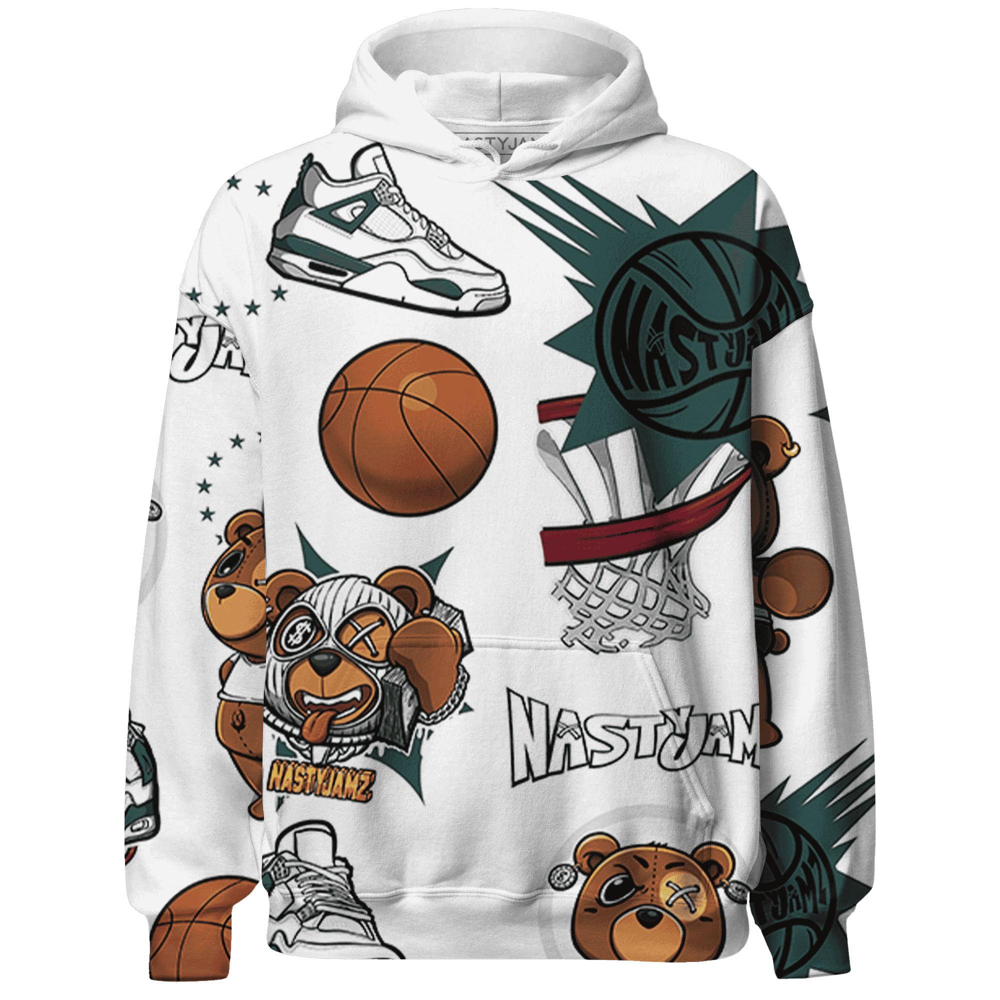 Oxidized Green 4s Hoodie Match BER Icon Wallpapers 3D All-Over Print - NastyJamz