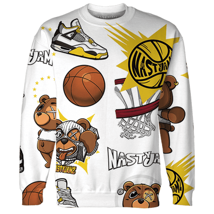Vivid Sulfur 4s Sweatshirt Match BER Icon Wallpapers 3D All-Over Print - NastyJamz