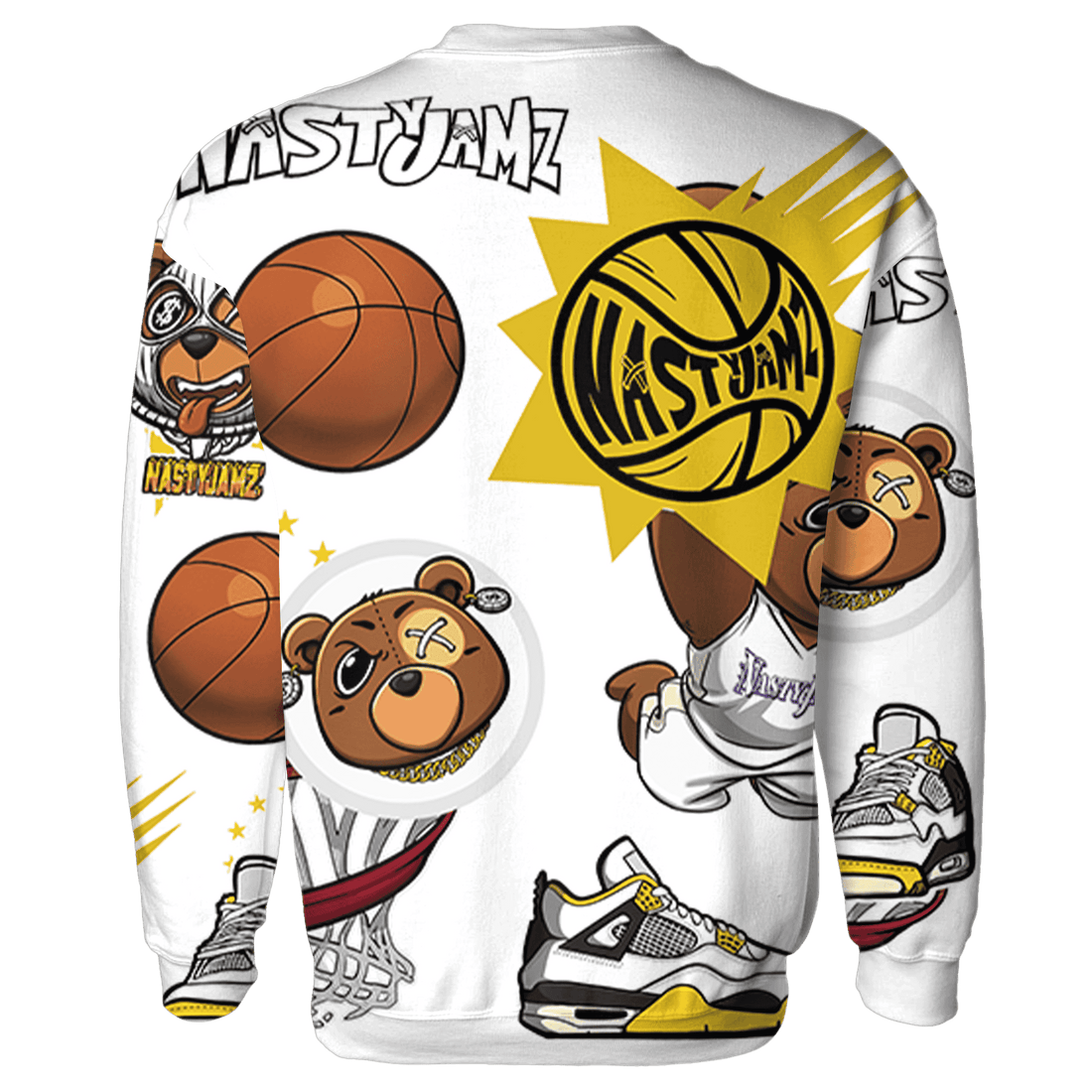 Vivid Sulfur 4s Sweatshirt Match BER Icon Wallpapers 3D All-Over Print - NastyJamz