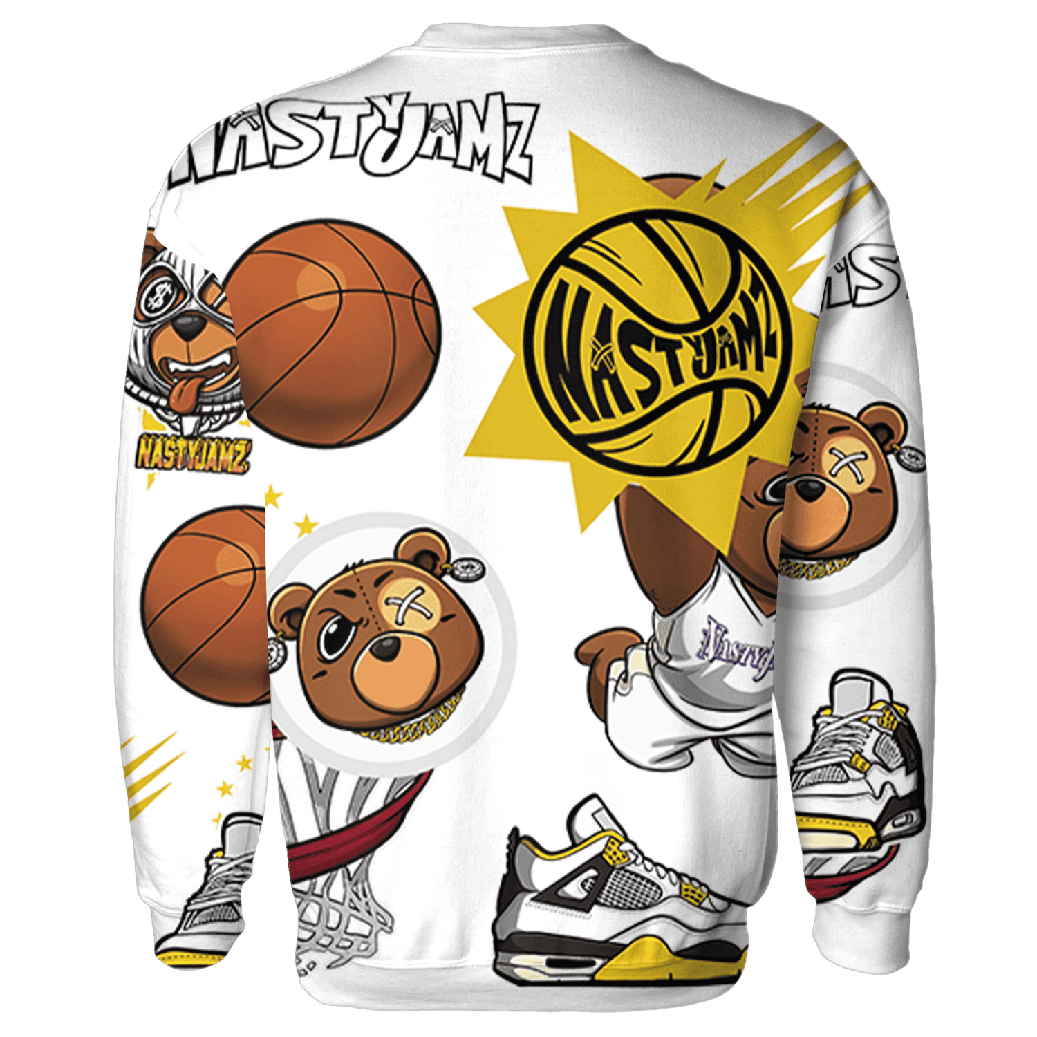 Vivid Sulfur 4s Sweatshirt Match BER Icon Wallpapers 3D All-Over Print - NastyJamz