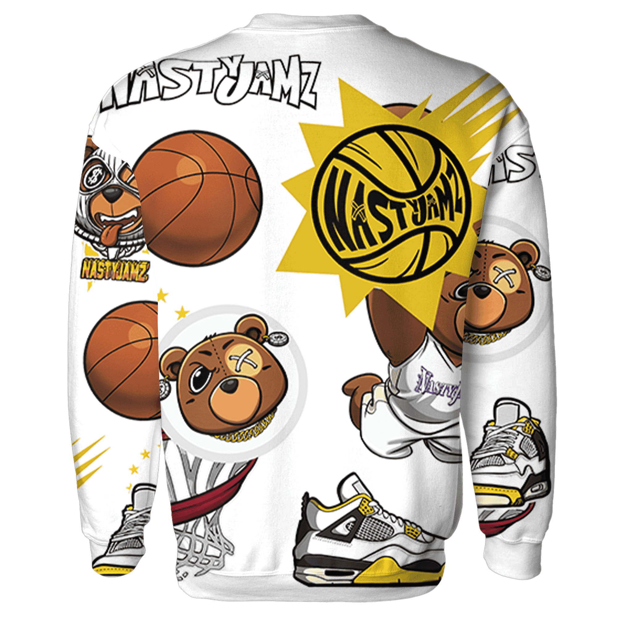 Vivid Sulfur 4s Sweatshirt Match BER Icon Wallpapers 3D All-Over Print - NastyJamz