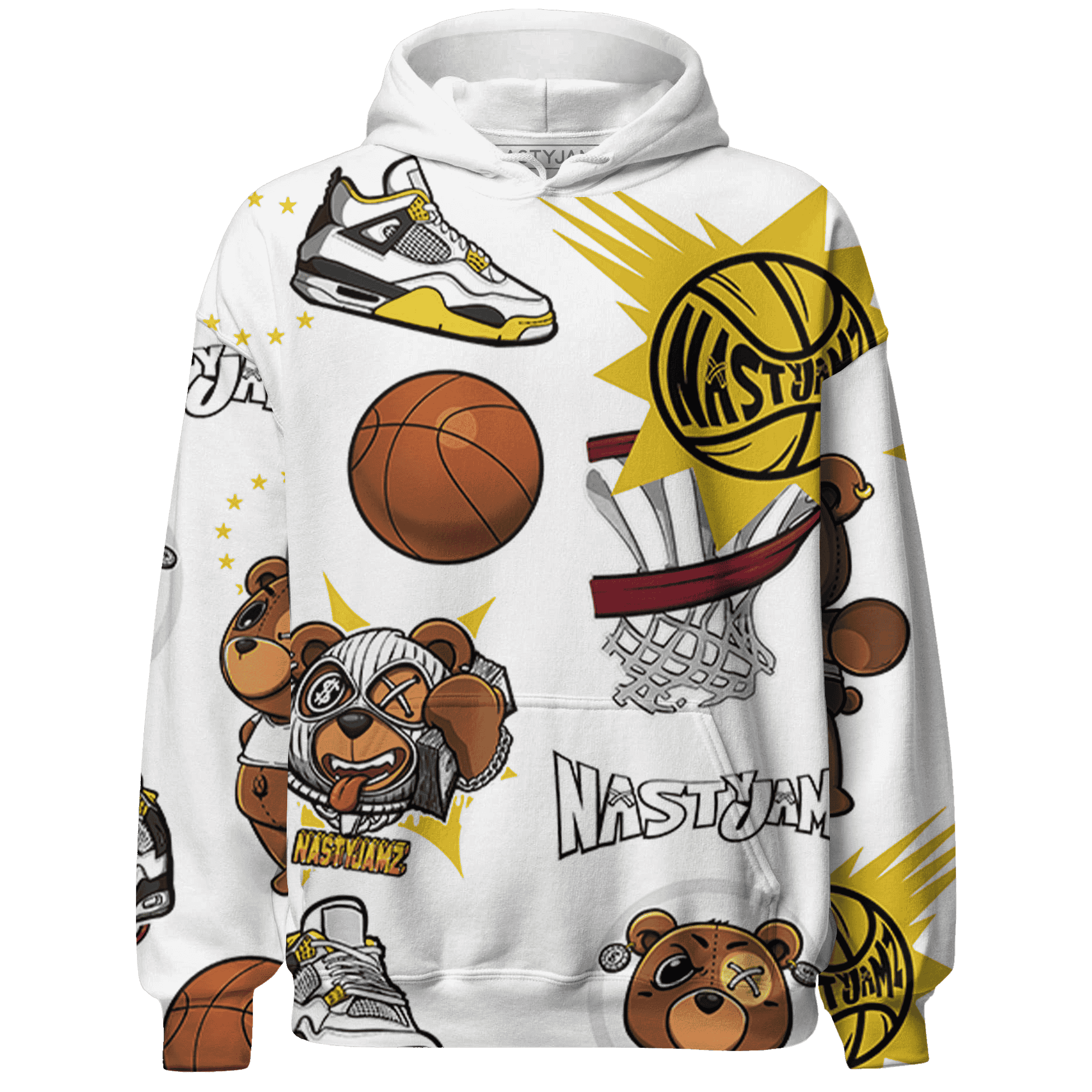 Vivid Sulfur 4s Hoodie Match BER Icon Wallpapers 3D All-Over Print - NastyJamz