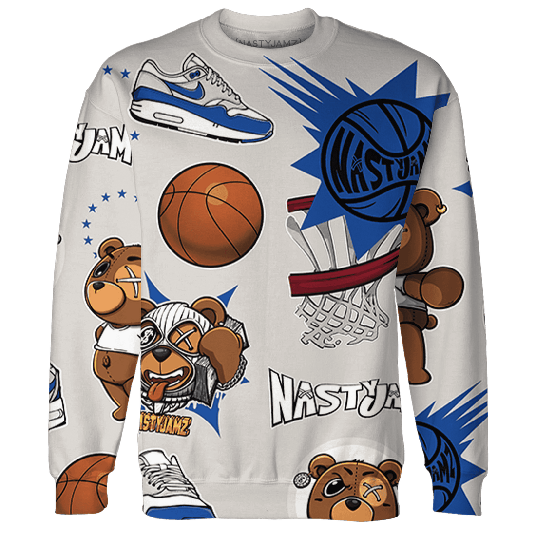 Air Max 1 86 Royal Sweatshirt Match BER Icon Wallpapers 3D All-Over Print - NastyJamz