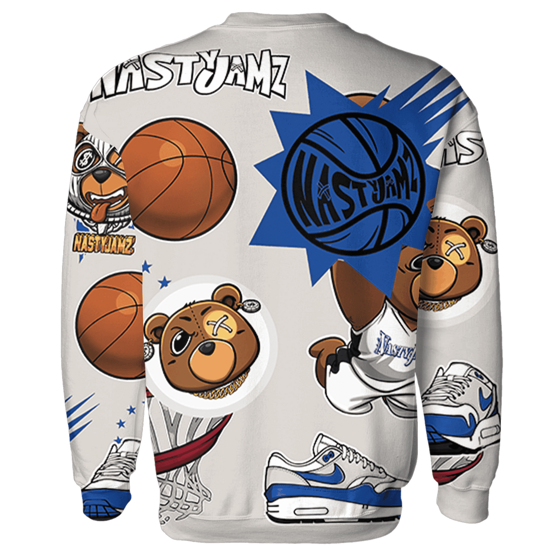 Air Max 1 86 Royal Sweatshirt Match BER Icon Wallpapers 3D All-Over Print - NastyJamz