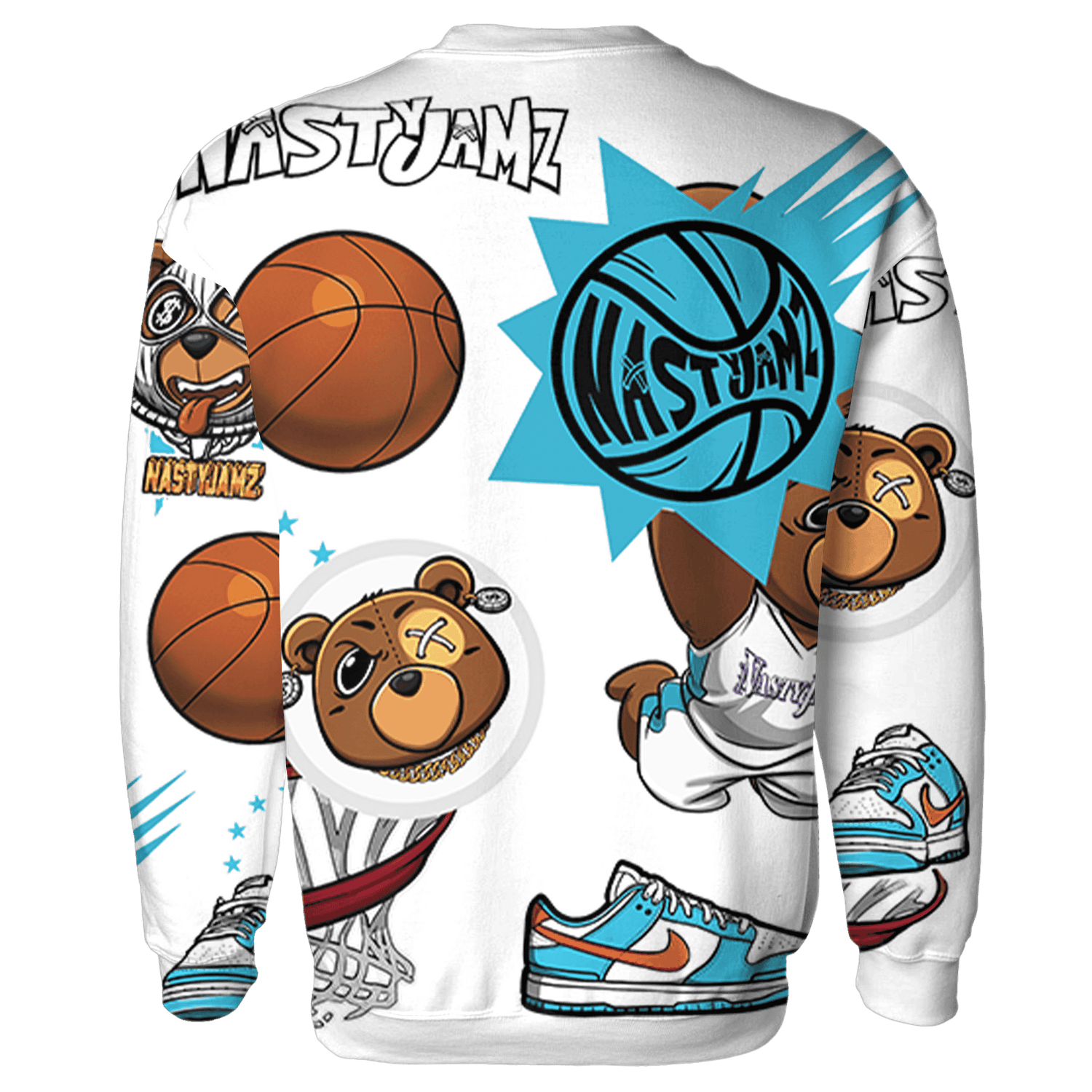 Dunk Low Dolphins Sweatshirt Match BER Icon Wallpapers 3D All-Over Print - NastyJamz