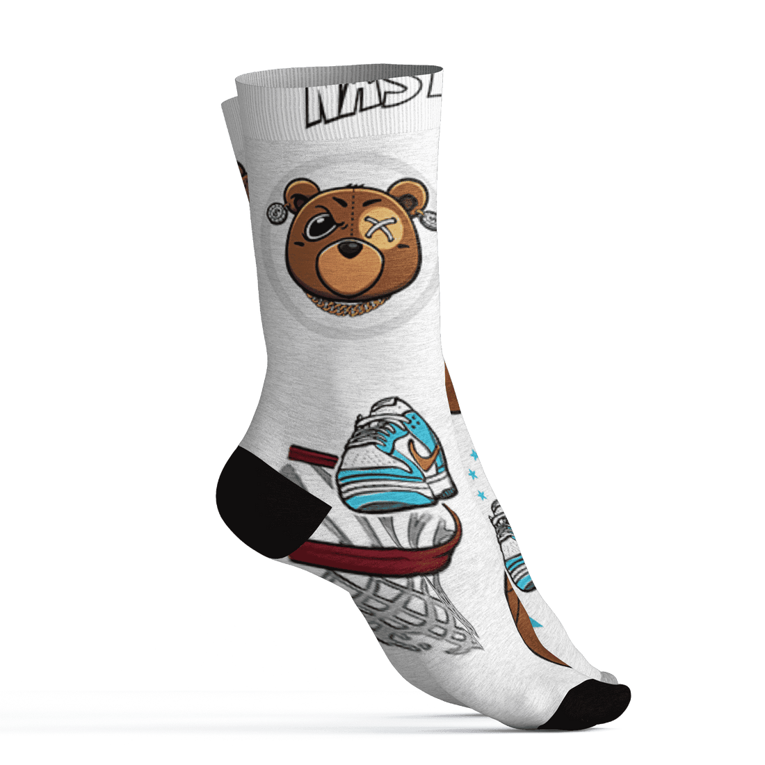 Dunk Low Dolphins Socks Match BER Icon Wallpapers 3D All-Over Print - NastyJamz