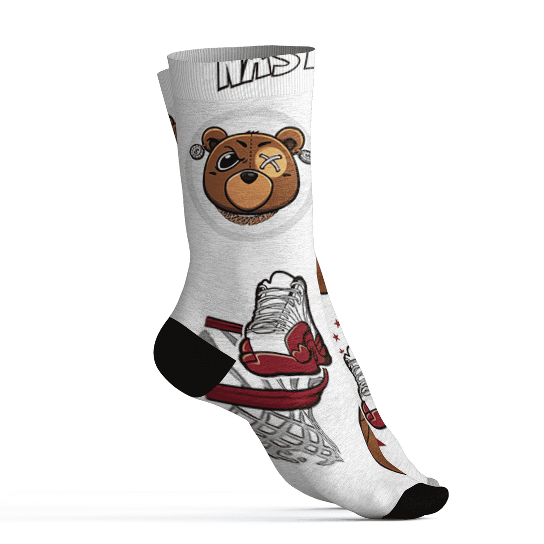 Cherry 12s Socks Match BER Icon Wallpapers 3D All-Over Print - NastyJamz