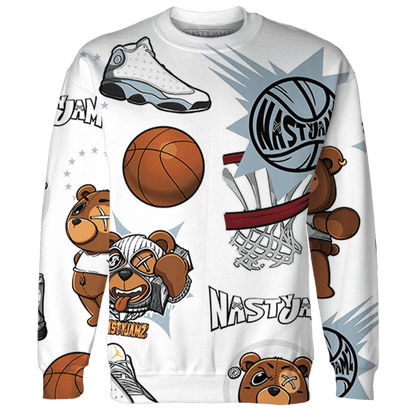Blue Grey 13s Sweatshirt Match BER Icon Wallpapers 3D All-Over Print - NastyJamz
