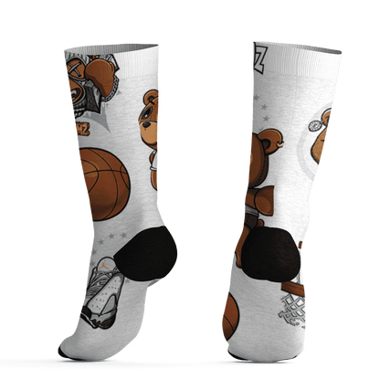 Blue Grey 13s Socks Match BER Icon Wallpapers 3D All-Over Print - NastyJamz