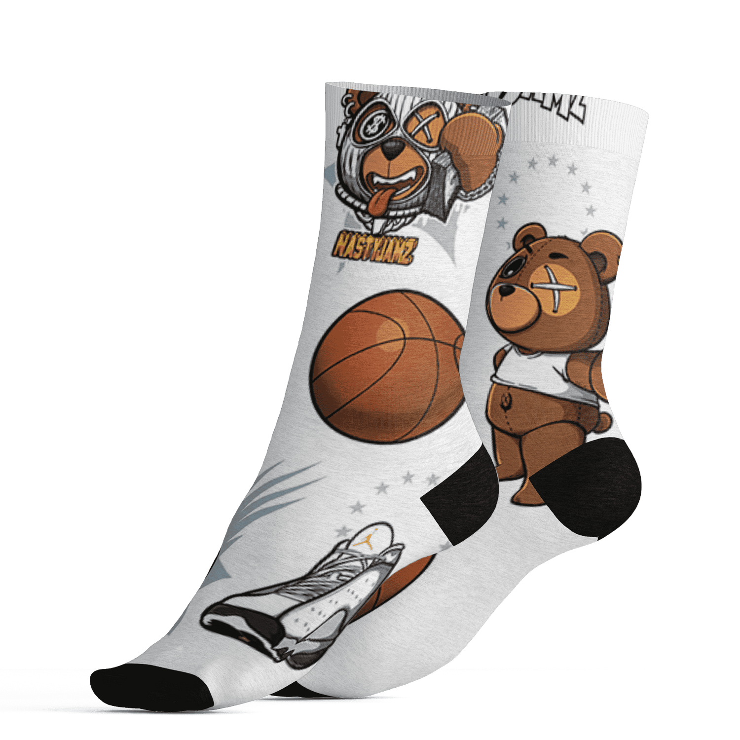 Blue Grey 13s Socks Match BER Icon Wallpapers 3D All-Over Print - NastyJamz