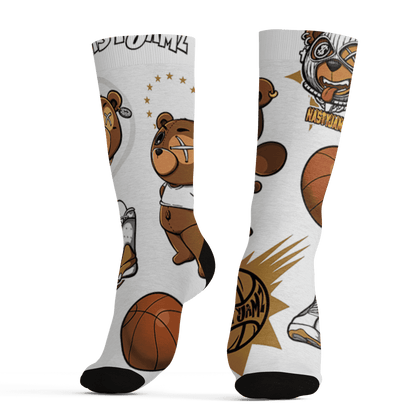 Wheat 13s Socks Match BER Icon Wallpapers 3D All-Over Print - NastyJamz