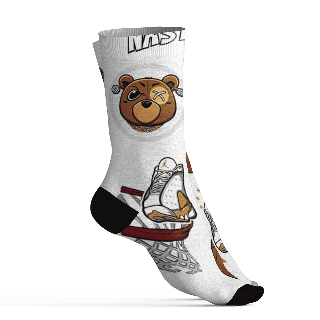 Wheat 13s Socks Match BER Icon Wallpapers 3D All-Over Print - NastyJamz