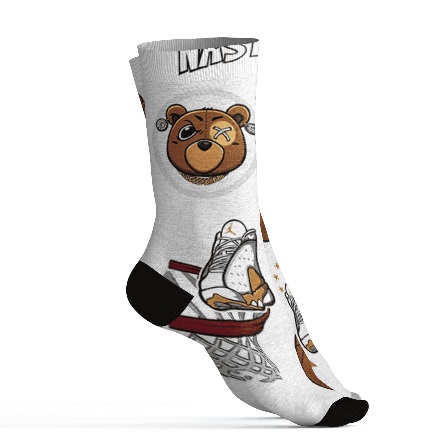 Wheat 13s Socks Match BER Icon Wallpapers 3D All-Over Print - NastyJamz