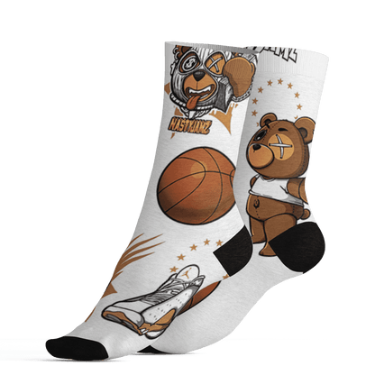 Wheat 13s Socks Match BER Icon Wallpapers 3D All-Over Print - NastyJamz