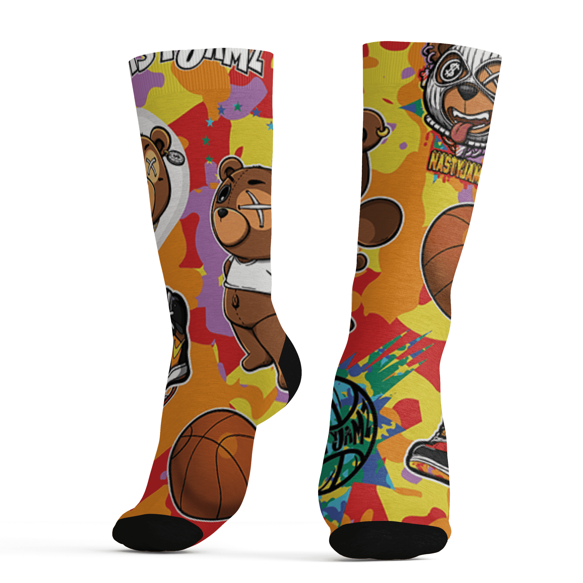 Mid GS Six Championships 1s Socks Match BER Icon Wallpapers 3D All-Over Print - NastyJamz