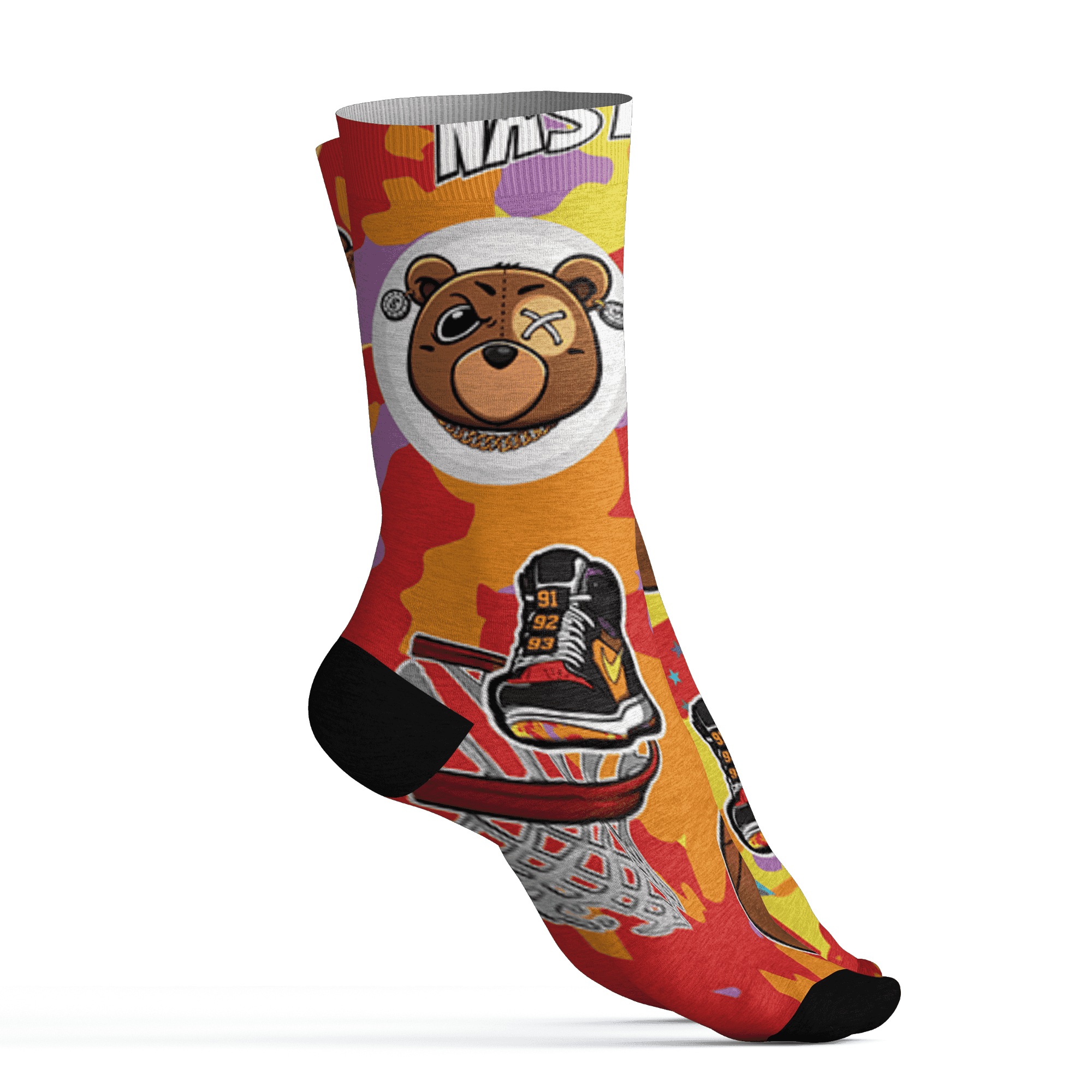 Mid GS Six Championships 1s Socks Match BER Icon Wallpapers 3D All-Over Print - NastyJamz
