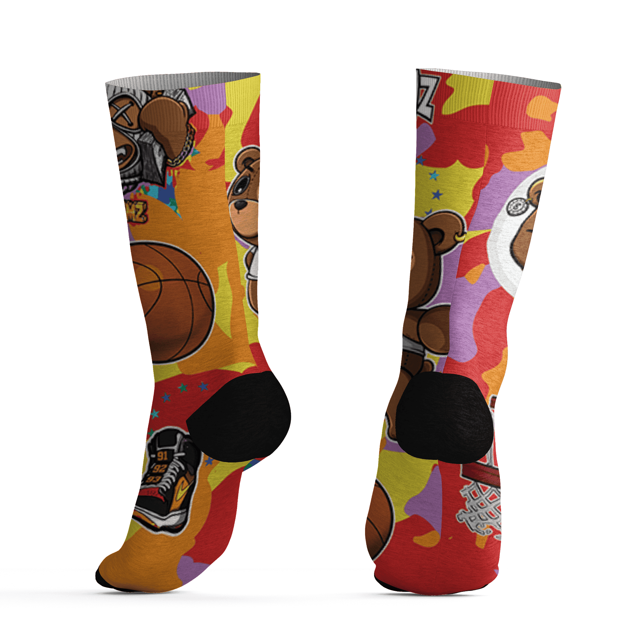 Mid GS Six Championships 1s Socks Match BER Icon Wallpapers 3D All-Over Print - NastyJamz