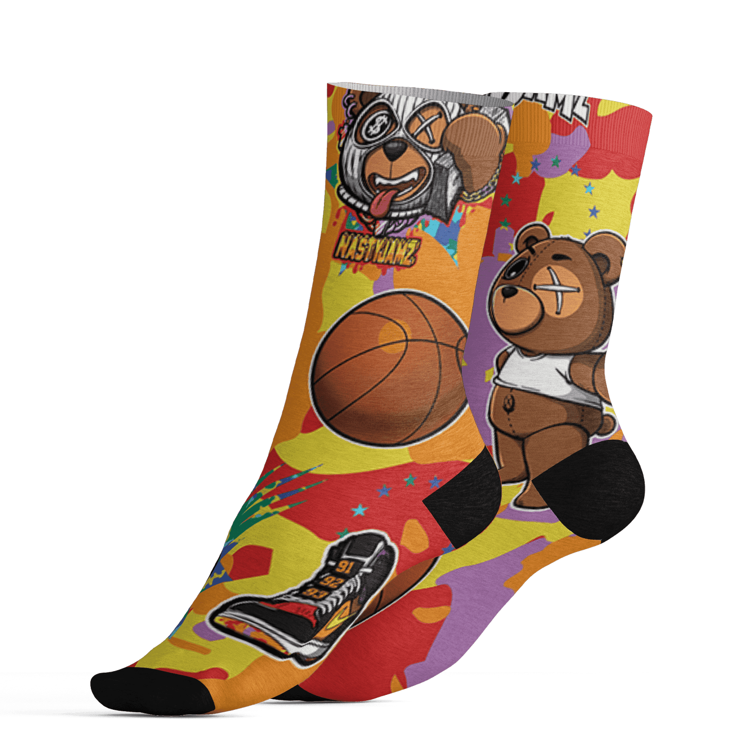 Mid GS Six Championships 1s Socks Match BER Icon Wallpapers 3D All-Over Print - NastyJamz