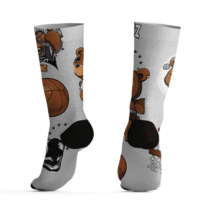Retro High OG Black White 1s Socks Match BER Icon Wallpapers 3D All-Over Print - NastyJamz
