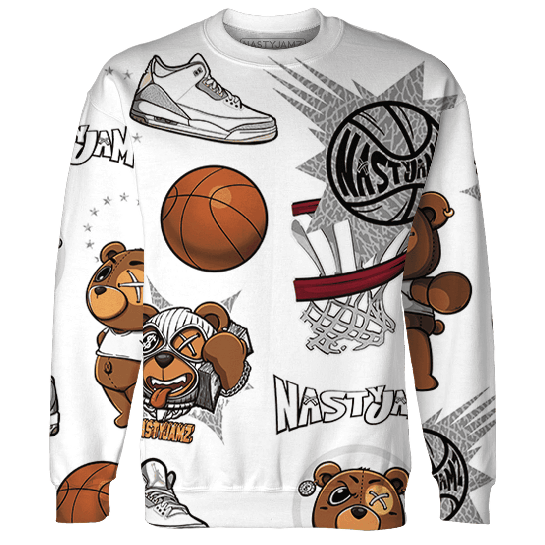Craft Ivory 3s Sweatshirt Match BER Icon Wallpapers 3D All-Over Print - NastyJamz