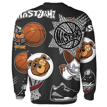 Green Glow 3s Sweatshirt Match BER Icon Wallpapers 3D All-Over Print - NastyJamz