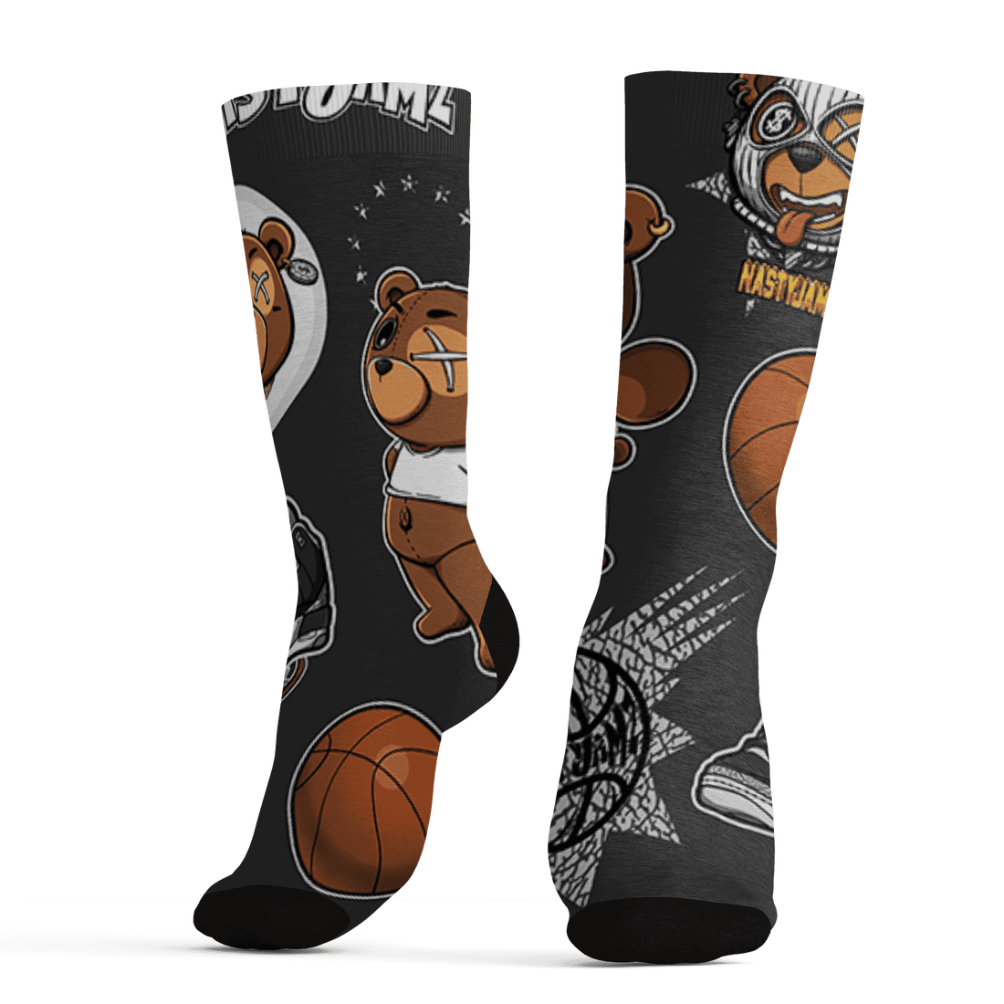 Green Glow 3s Socks Match BER Icon Wallpapers 3D All-Over Print - NastyJamz