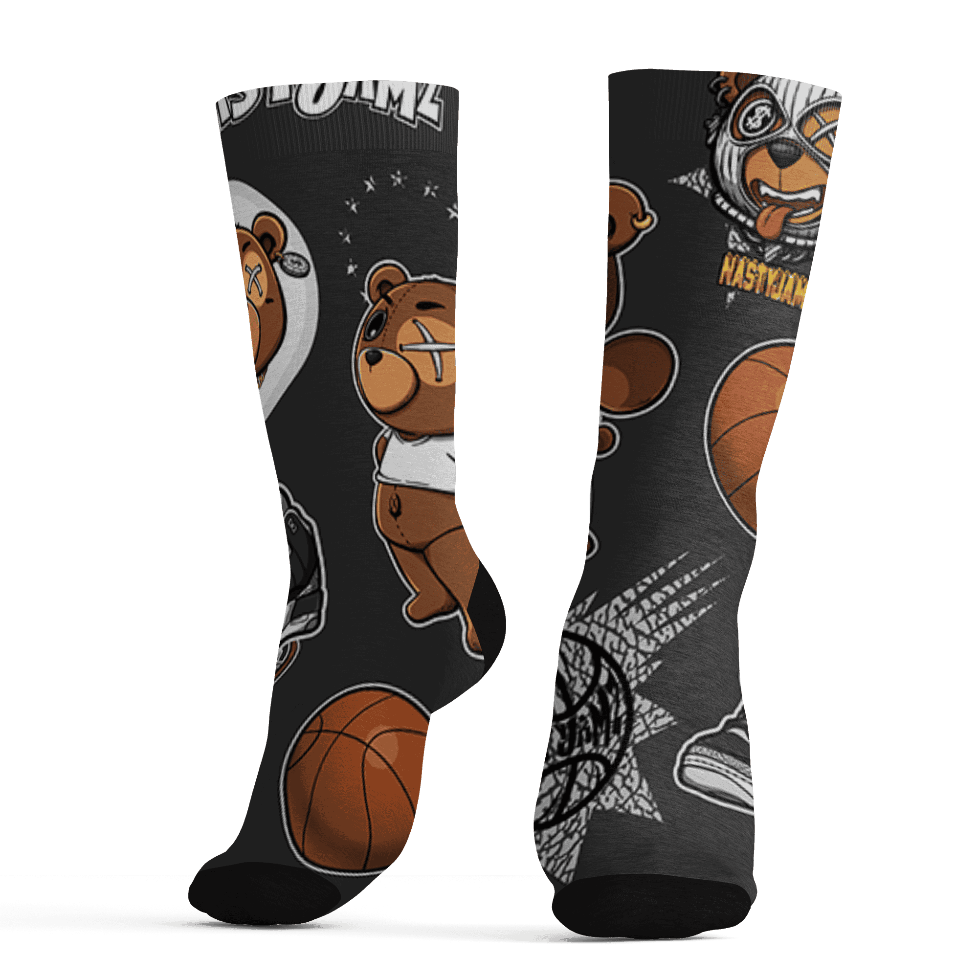 Green Glow 3s Socks Match BER Icon Wallpapers 3D All-Over Print - NastyJamz