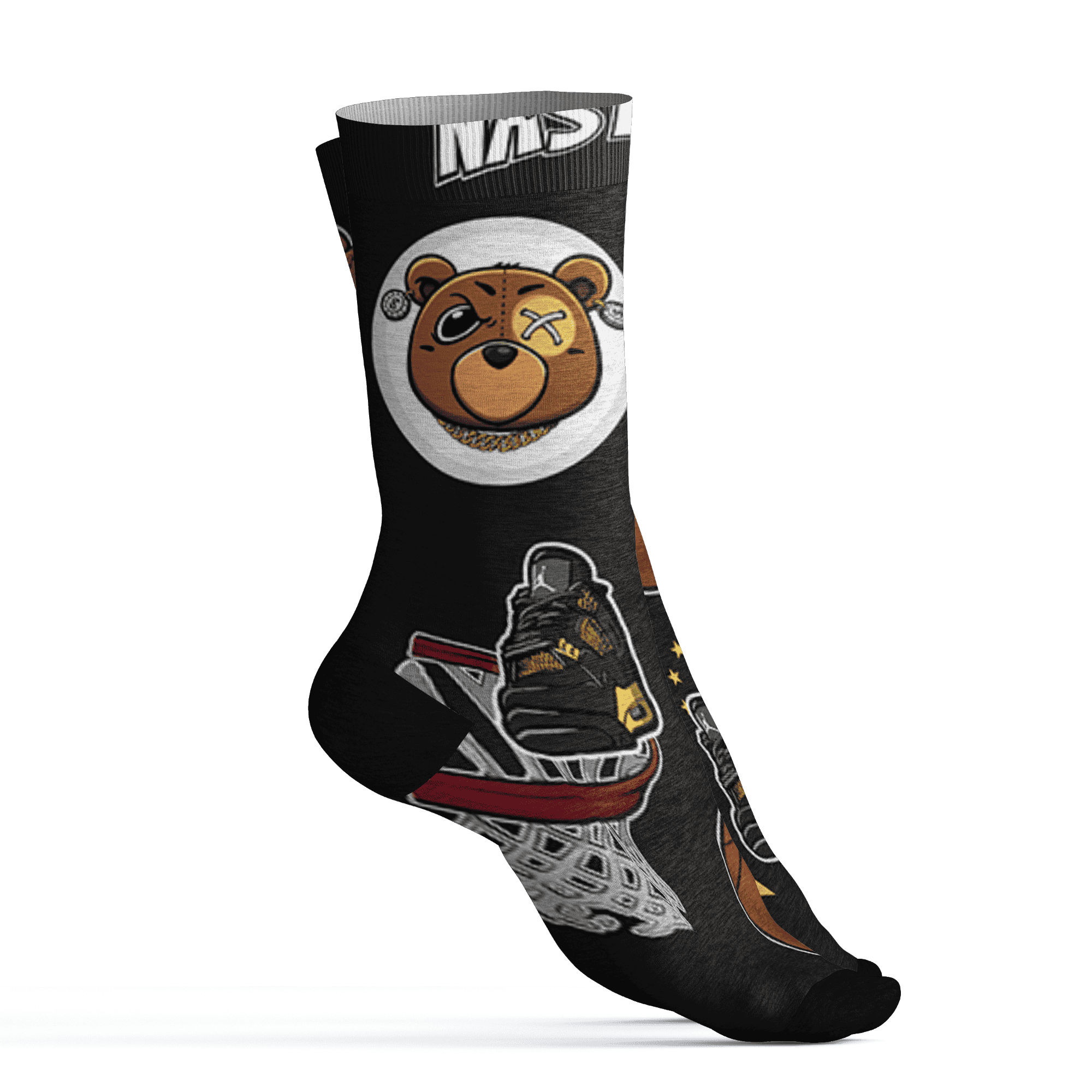 Thunder 4s Socks Match BER Icon Wallpapers 3D All-Over Print - NastyJamz