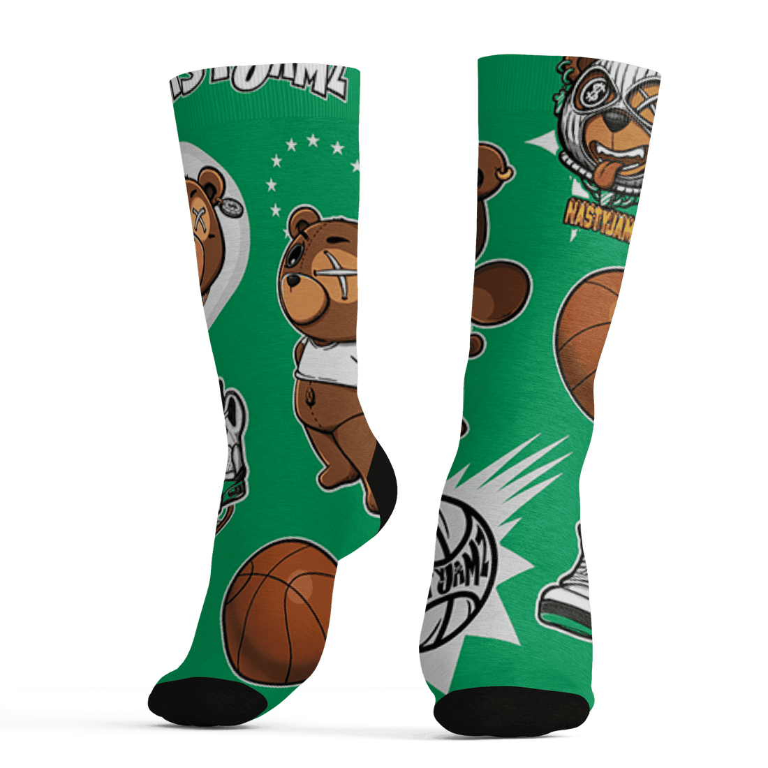 Lucky Green 5s Socks Match BER Icon Wallpapers 3D All-Over Print - NastyJamz
