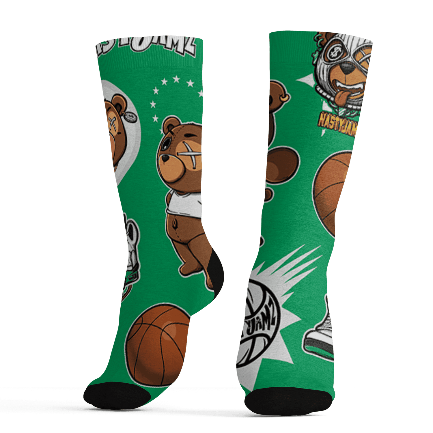 Lucky Green 5s Socks Match BER Icon Wallpapers 3D All-Over Print - NastyJamz
